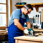 **

"A bright, well-organized workshop interior. A Russian craftsman (man, 40s) wearing a clean, blue work overall and safety glasses is carefully assembling a wooden birdhouse. Various hand tools (hammer, screwdriver, saw) are neatly arranged on a workbench.  The workshop is filled with natural light, creating a positive and productive atmosphere. Appropriate attire. Safe for work. Family-friendly. Professional photography, high quality, perfect anatomy, correct proportions, natural pose."

**