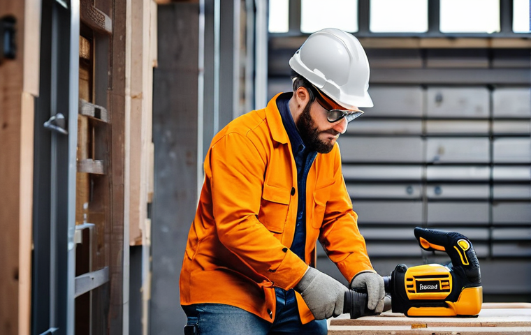 전동공구 배터리 종류 및 특징 - A clear, comparative shot showcasing the technological evolution of power tool batteries. On a sleek... 전동공구 배터리 종류 및 특징 - A clear, comparative shot showcasing the technological evolution of power tool batteries. On a sleek...
